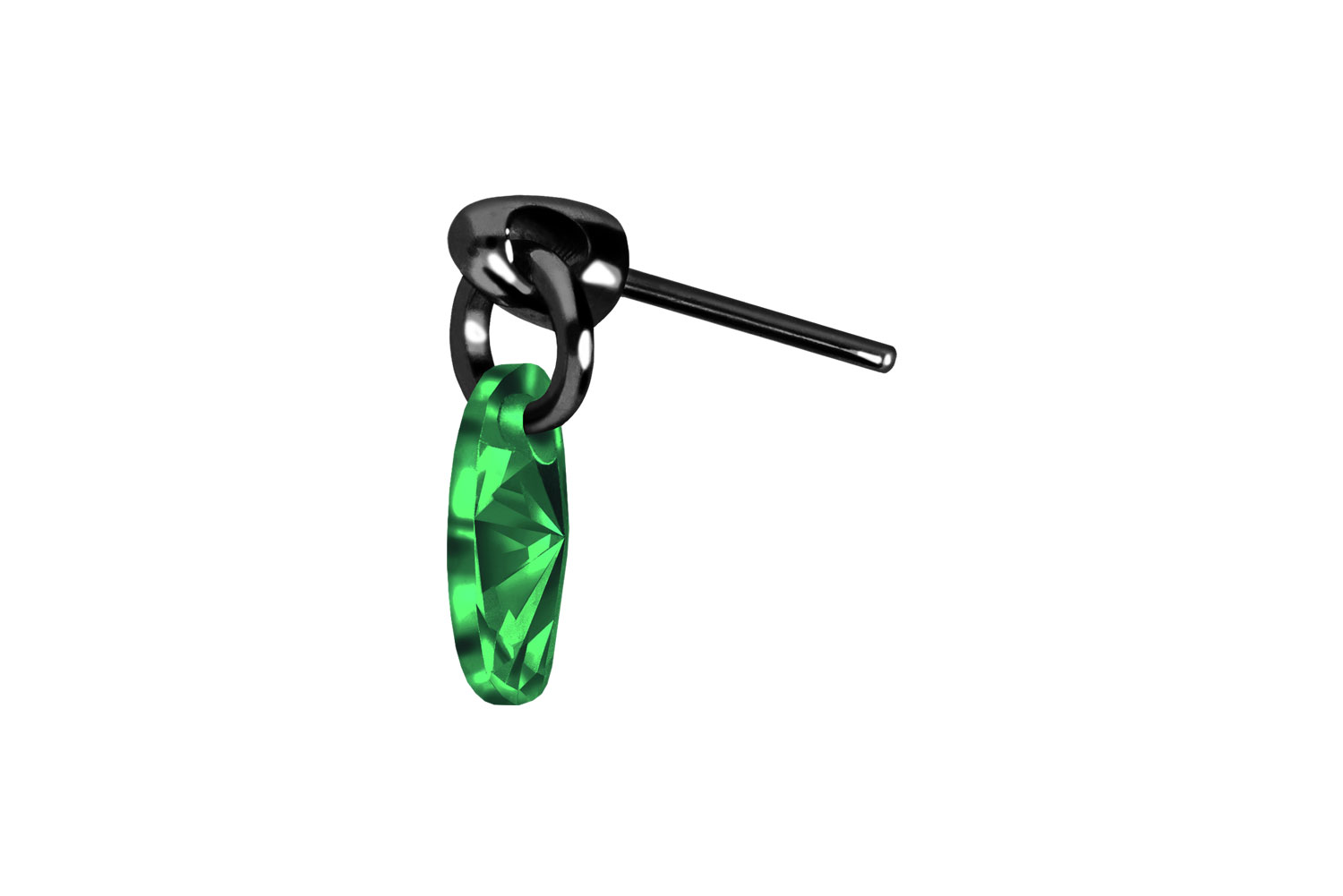 Titan Aufsatz mit Push Pin KRISTALLOVAL von Piercingline